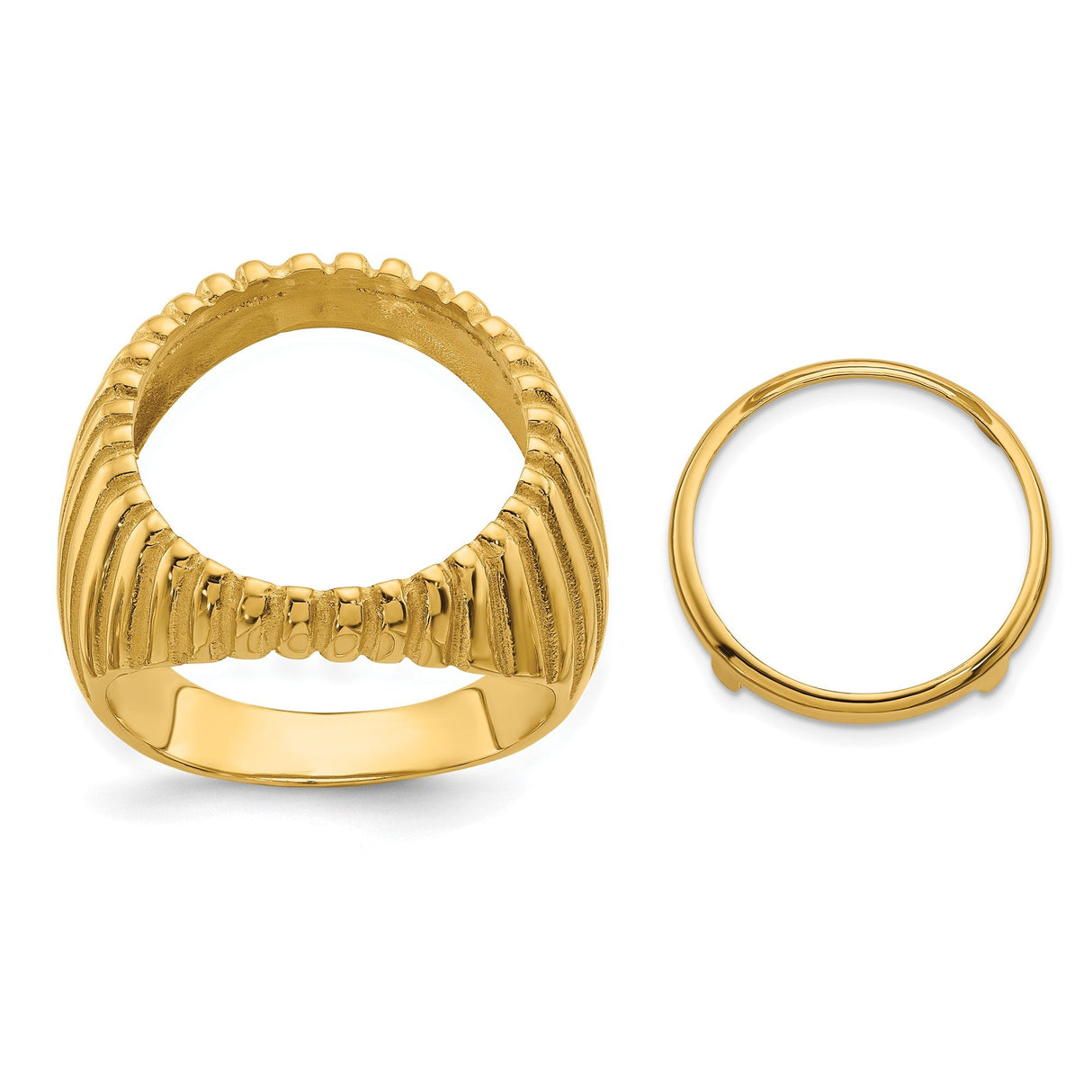 17 mm 14k Yellow Gold coin bezel for 16.5 mm Coin