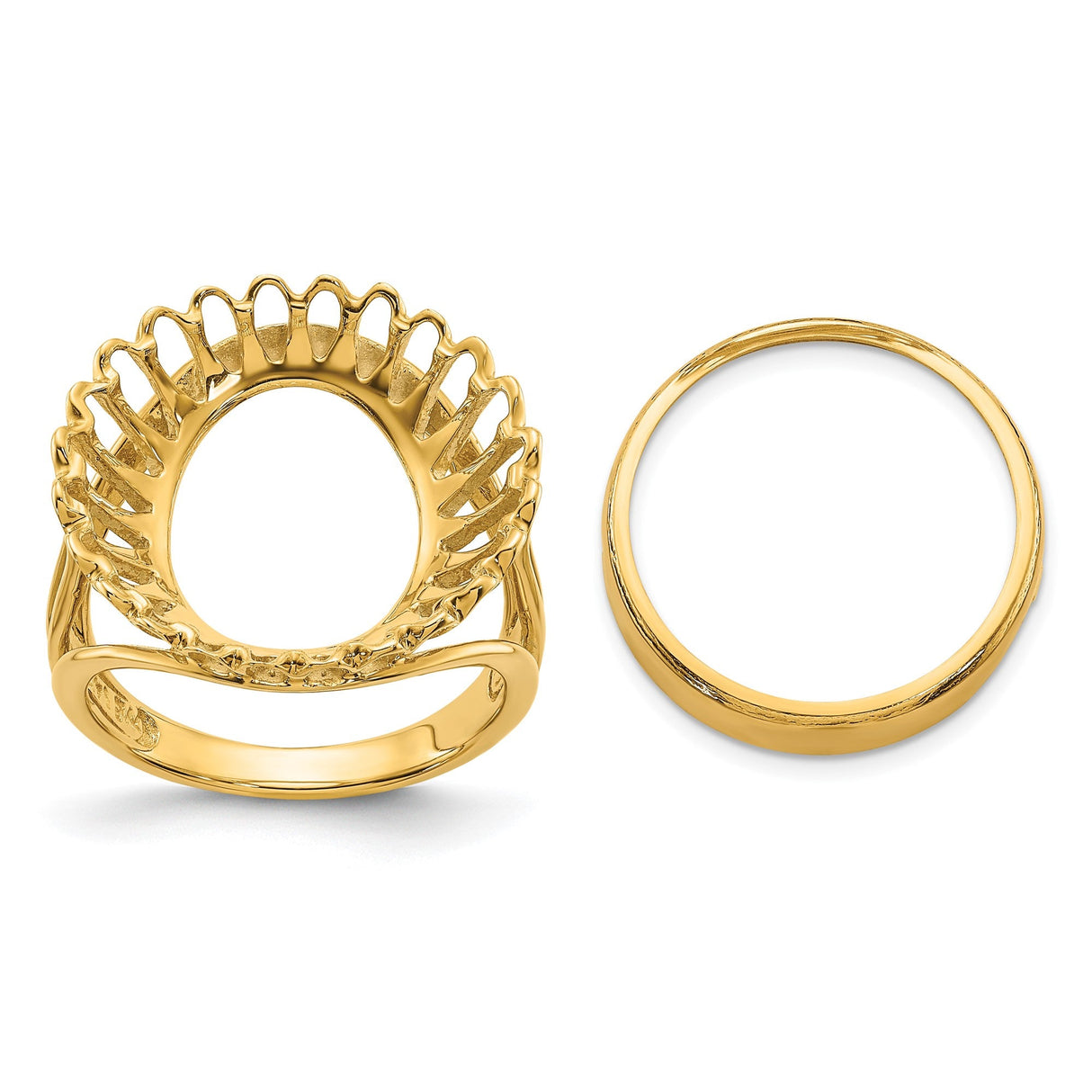 17 mm 14k Yellow Gold coin bezel for 16.5 mm Coin