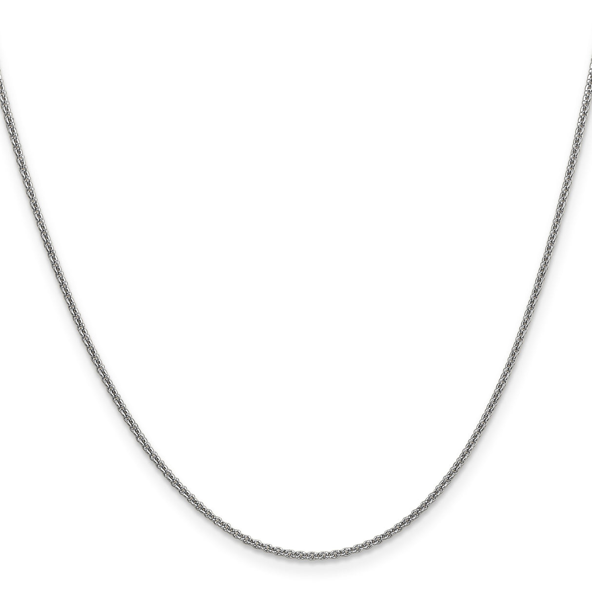 14K White Gold 1.6 mm Polished Chain Necklace, Solid