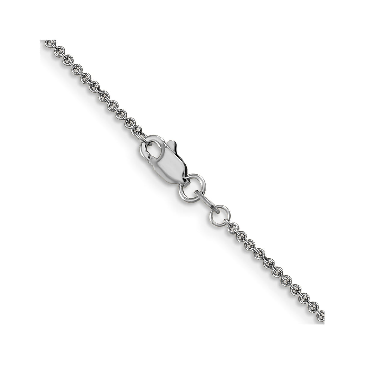 14K White Gold 1.6 mm Polished Chain Necklace, Solid alternate angle