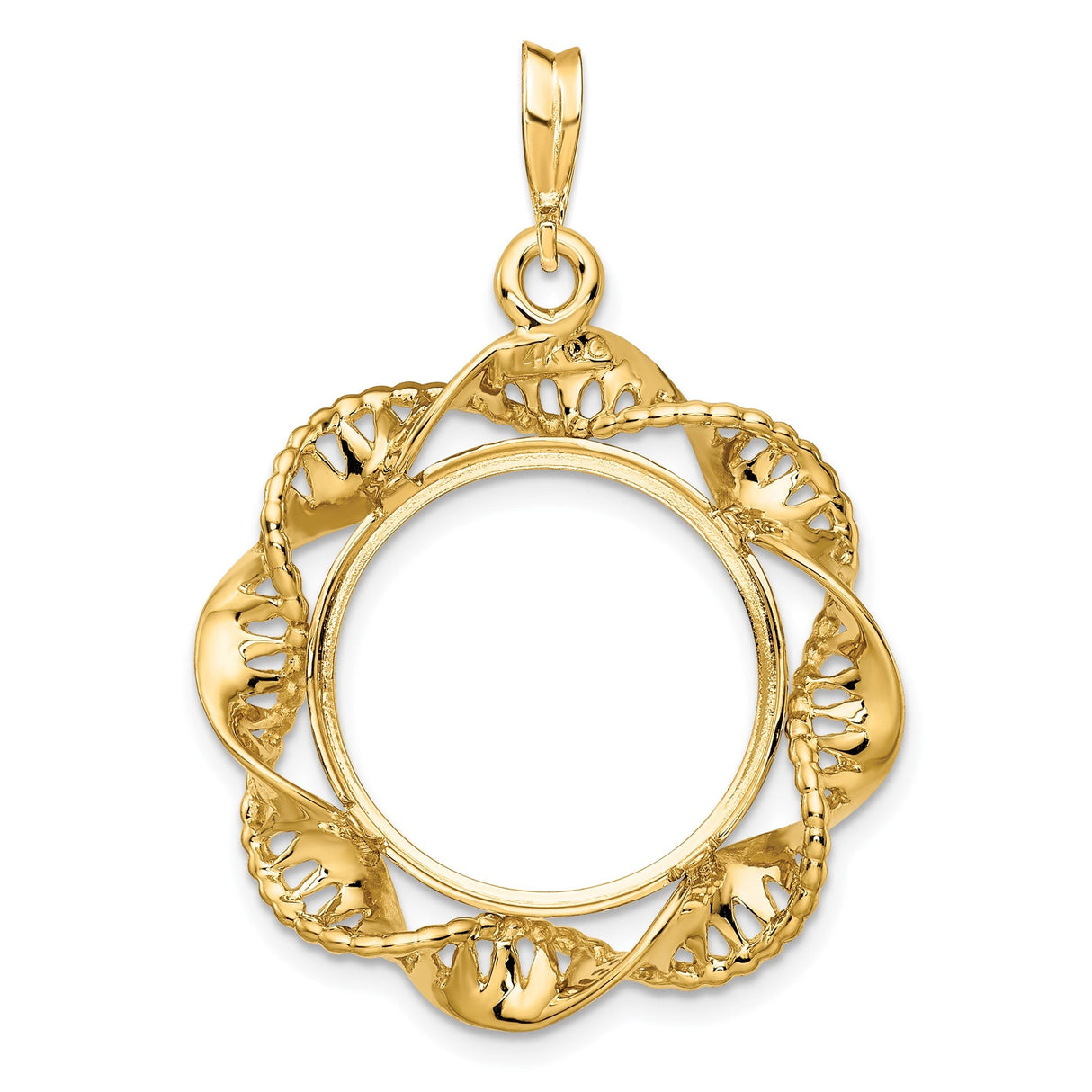 18 mm 14k Yellow Gold coin bezel for 17.8 mm Coin — additional image