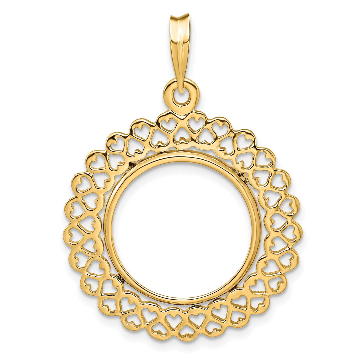 18 mm 14k Yellow Gold coin bezel for 17.8 mm Coin