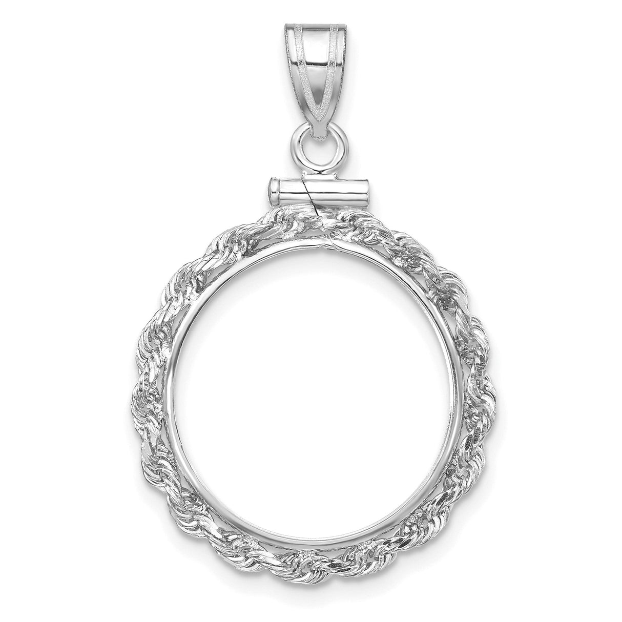 18 mm 14k White Gold coin bezel for 17.8 mm Coin