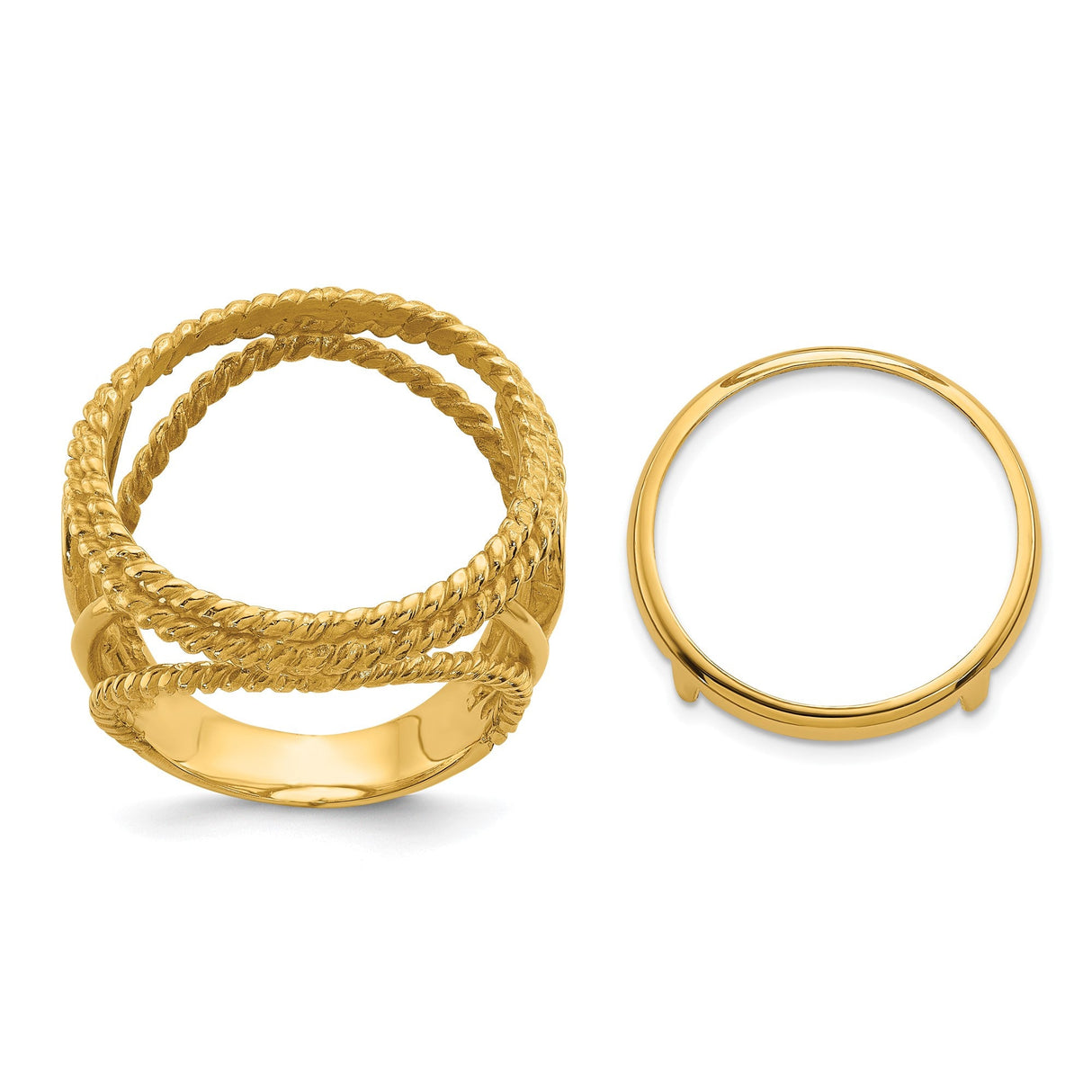 18 mm 14k Yellow Gold coin bezel for 17.8 mm Coin