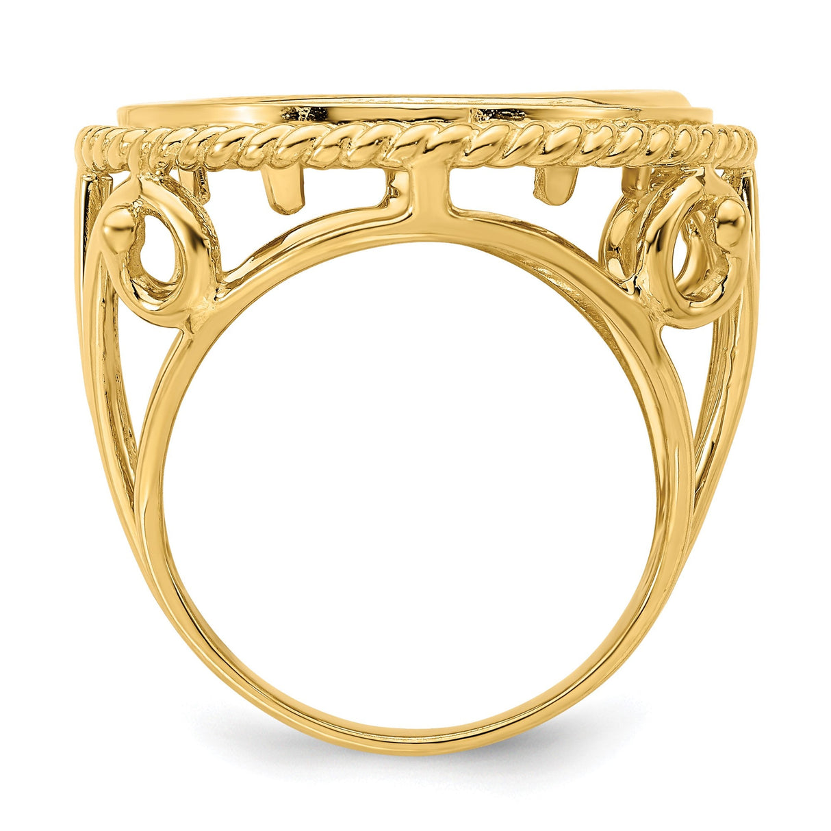 18 mm 14k Yellow Gold coin bezel for 17.8 mm Coin — alternate view