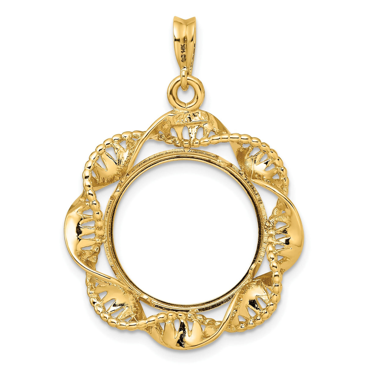 18 mm 14k Yellow Gold coin bezel for 18 mm Coin — additional image