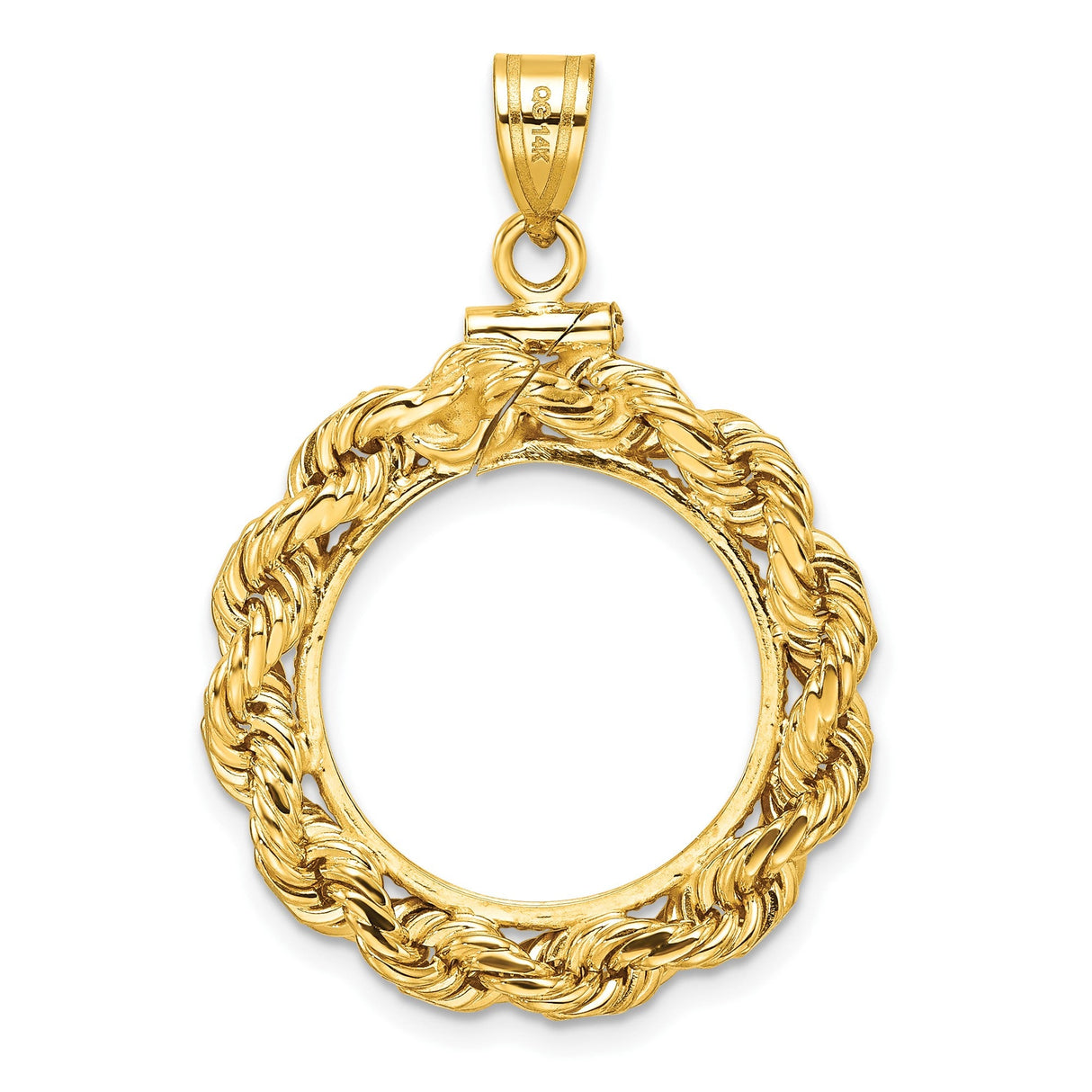 18 mm 14k Yellow Gold coin bezel for 18 mm Coin — additional image
