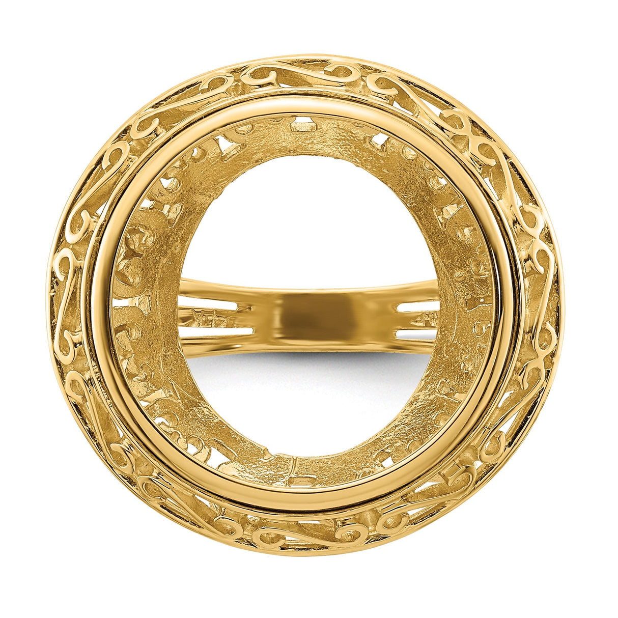 18 mm 14k Yellow Gold coin bezel for 18 mm Coin — additional image