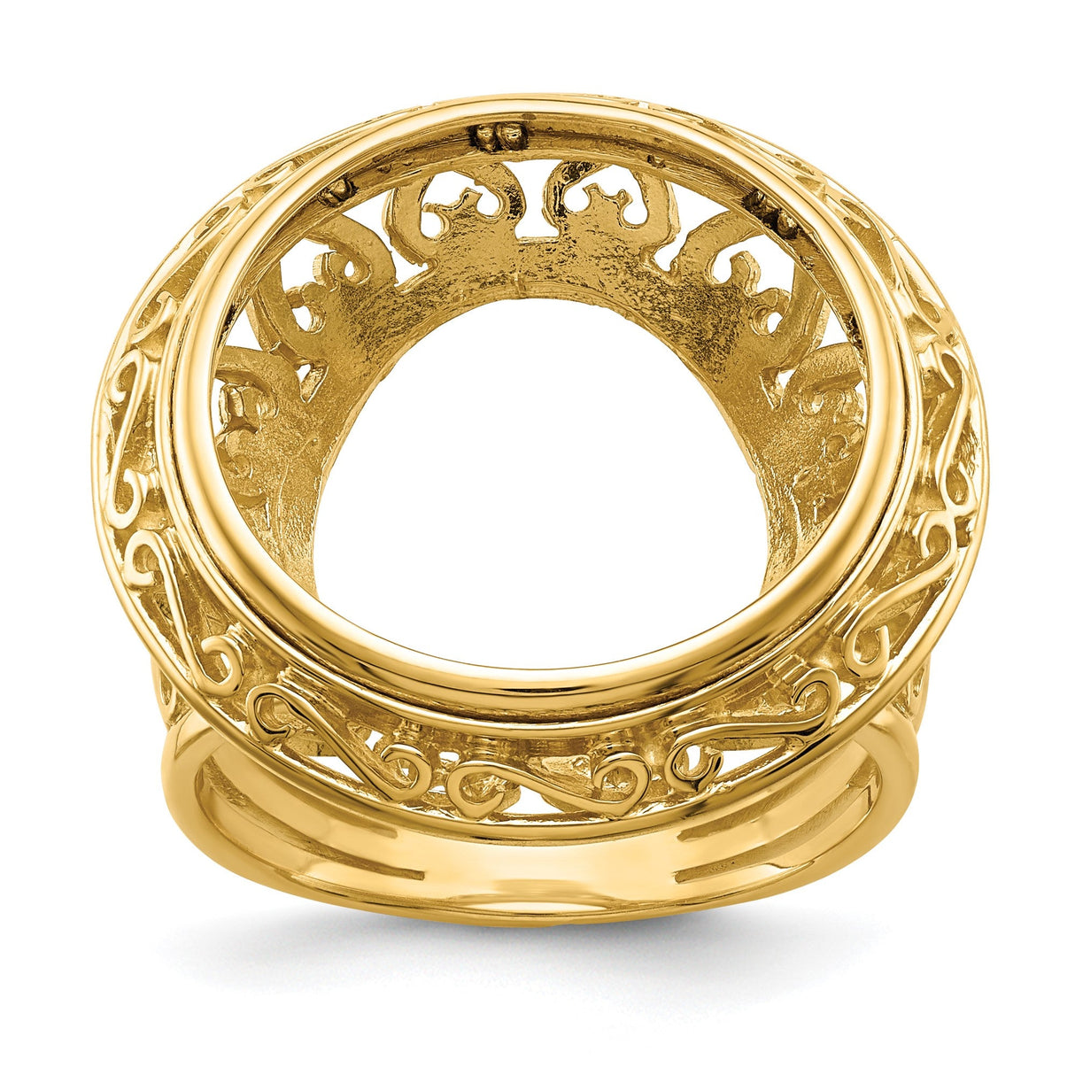 18 mm 14k Yellow Gold coin bezel for 18 mm Coin — additional image