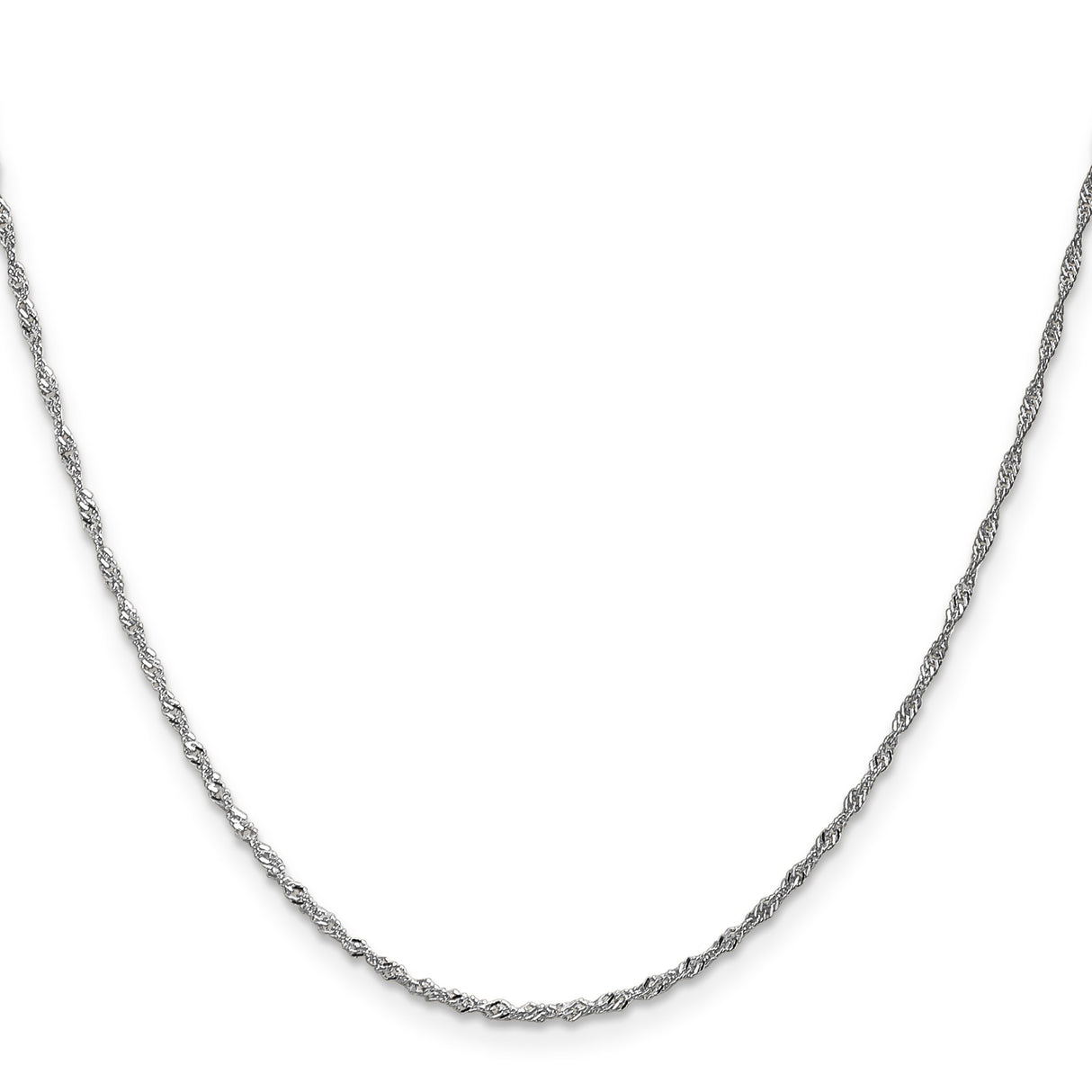 14K White Gold 1.3 mm Singapore Chain Necklace, Polished