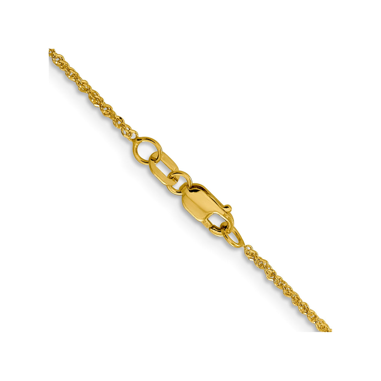 14K Yellow Gold 1.3 mm Singapore Chain Necklace, Polished alternate angle