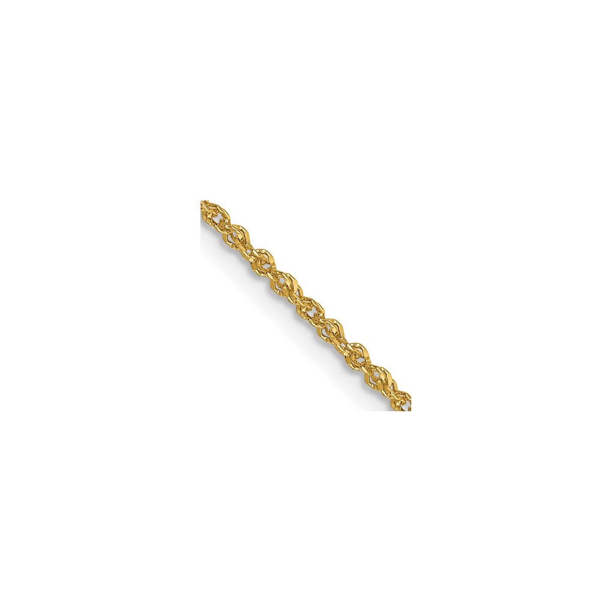 14K Yellow Gold 1.3 mm Singapore Chain Necklace, Polished detail view