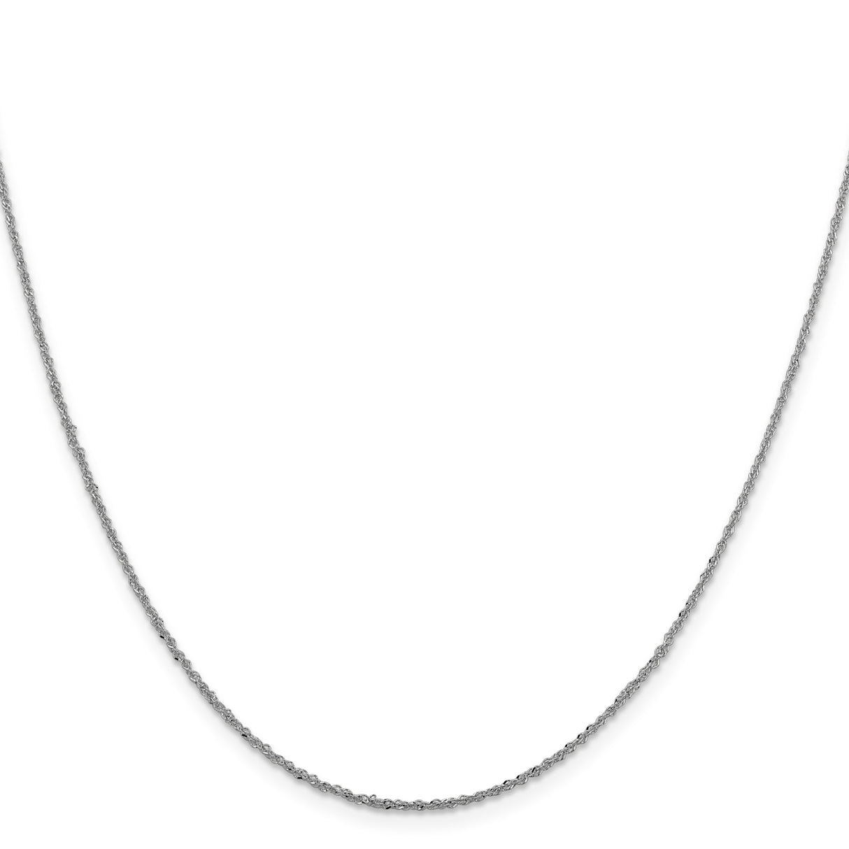 14K White Gold 1.3 mm Singapore Chain Necklace, Polished