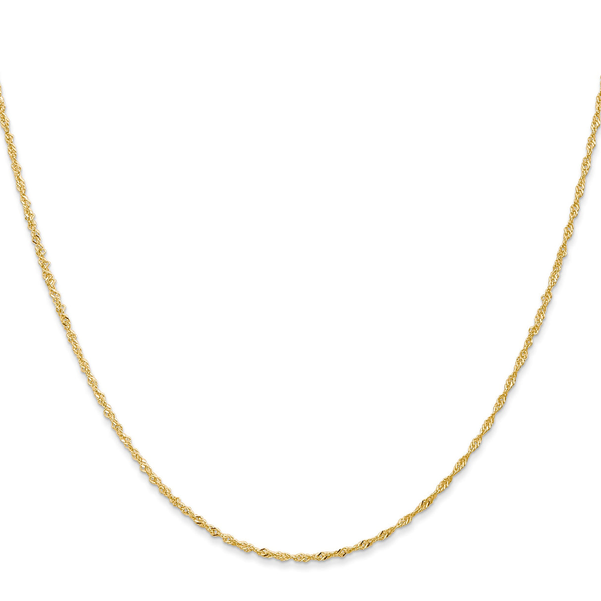 18K Yellow Gold 1.1 mm Singapore Chain Necklace, Polished