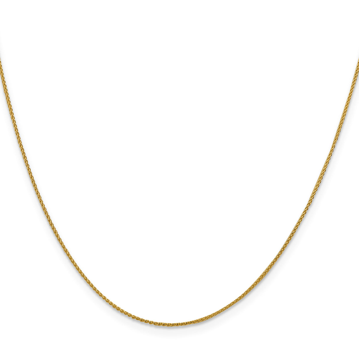 18K Yellow Gold 1 mm Polished Chain Necklace, Solid