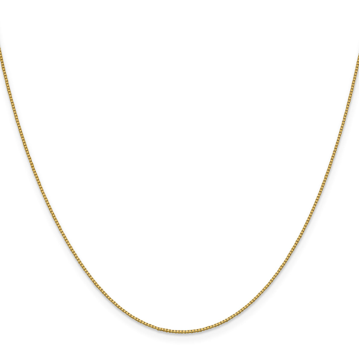 18K Yellow Gold 0.7 mm Box Chain Necklace, Polished