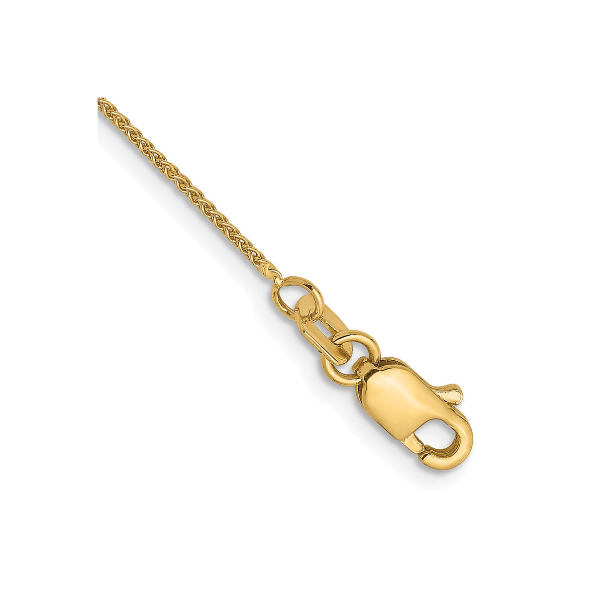 14K Yellow Gold 0.8 mm Polished Chain Anklet, Solid