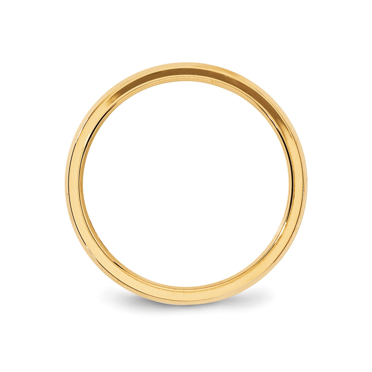 10k Yellow Gold Beveled Edge, Comfort Fit wedding band ring alternate angle