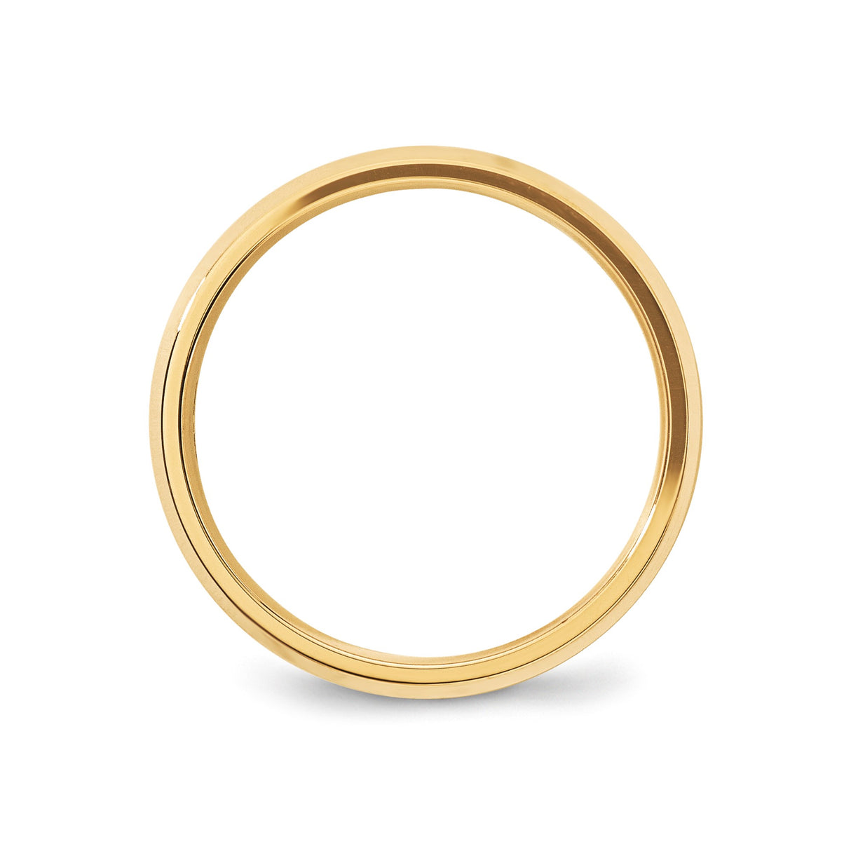 10k Yellow Gold Beveled Edge, Comfort Fit wedding band ring alternate angle