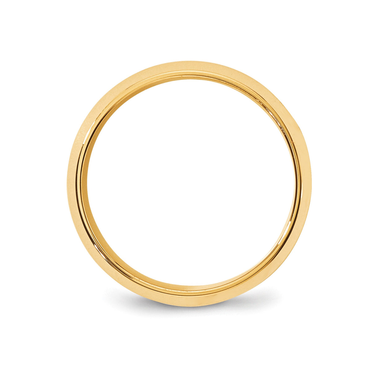 10k Yellow Gold Beveled Edge, Comfort Fit wedding band ring alternate angle