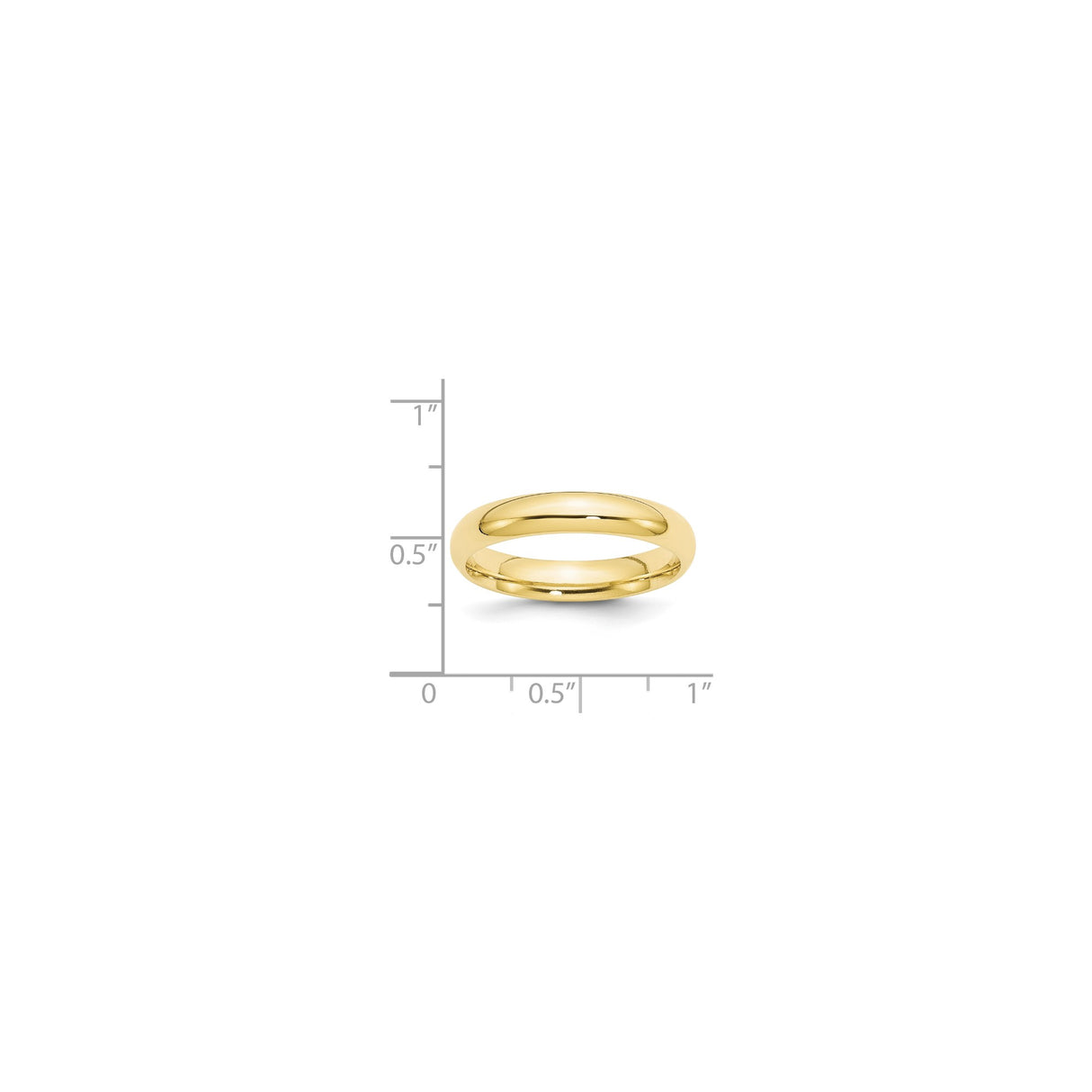 10k Yellow Gold Comfort Fit, Lightweight wedding band ring shown for scale