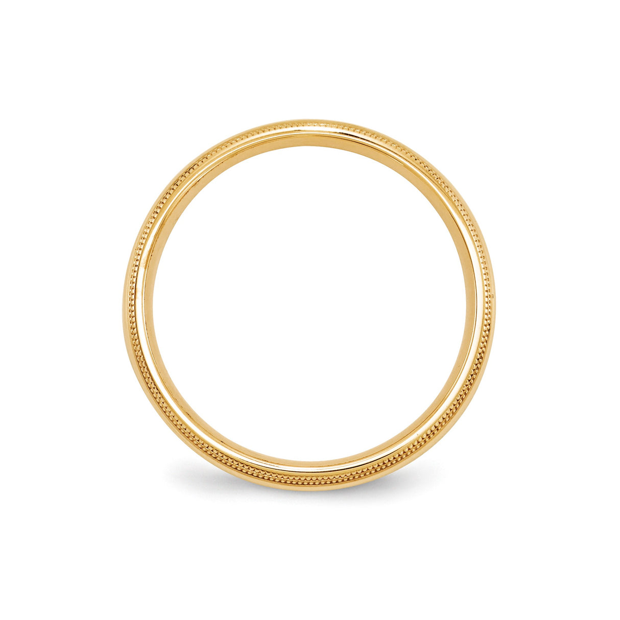 10k Yellow Gold Milgrain, Comfort Fit wedding band ring alternate angle