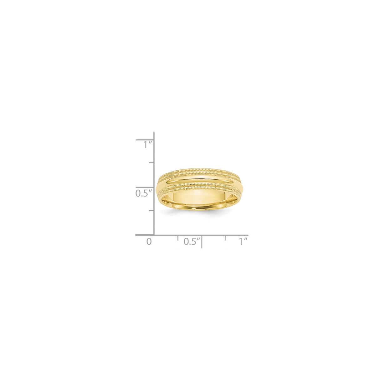 10k Yellow Gold Milgrain, Comfort Fit wedding band ring shown for scale