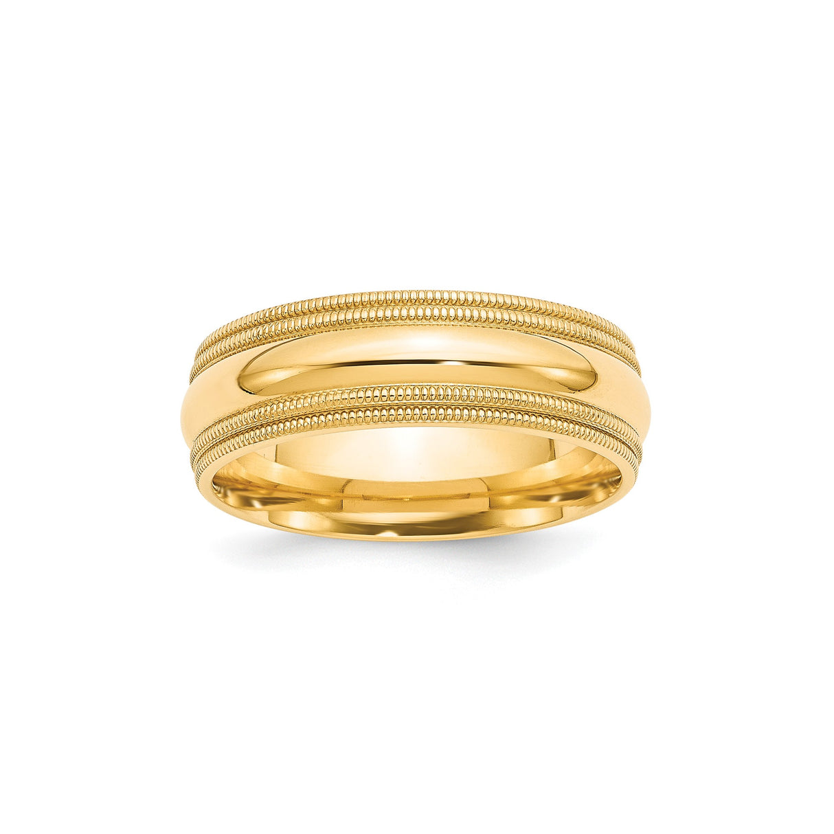 10k Yellow Gold Milgrain, Comfort Fit wedding band ring