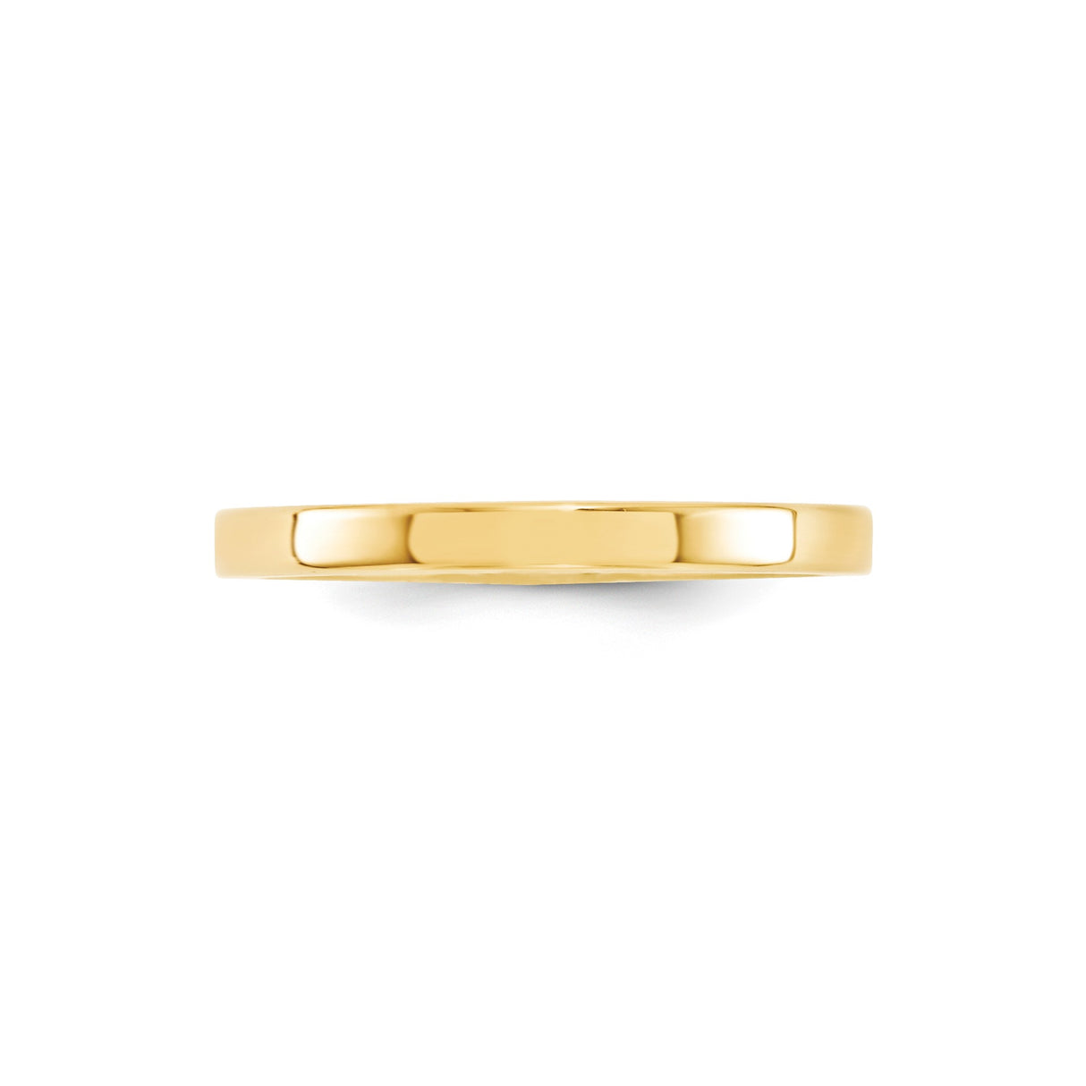 10k Yellow Gold Flat, Comfort Fit wedding band ring detail view