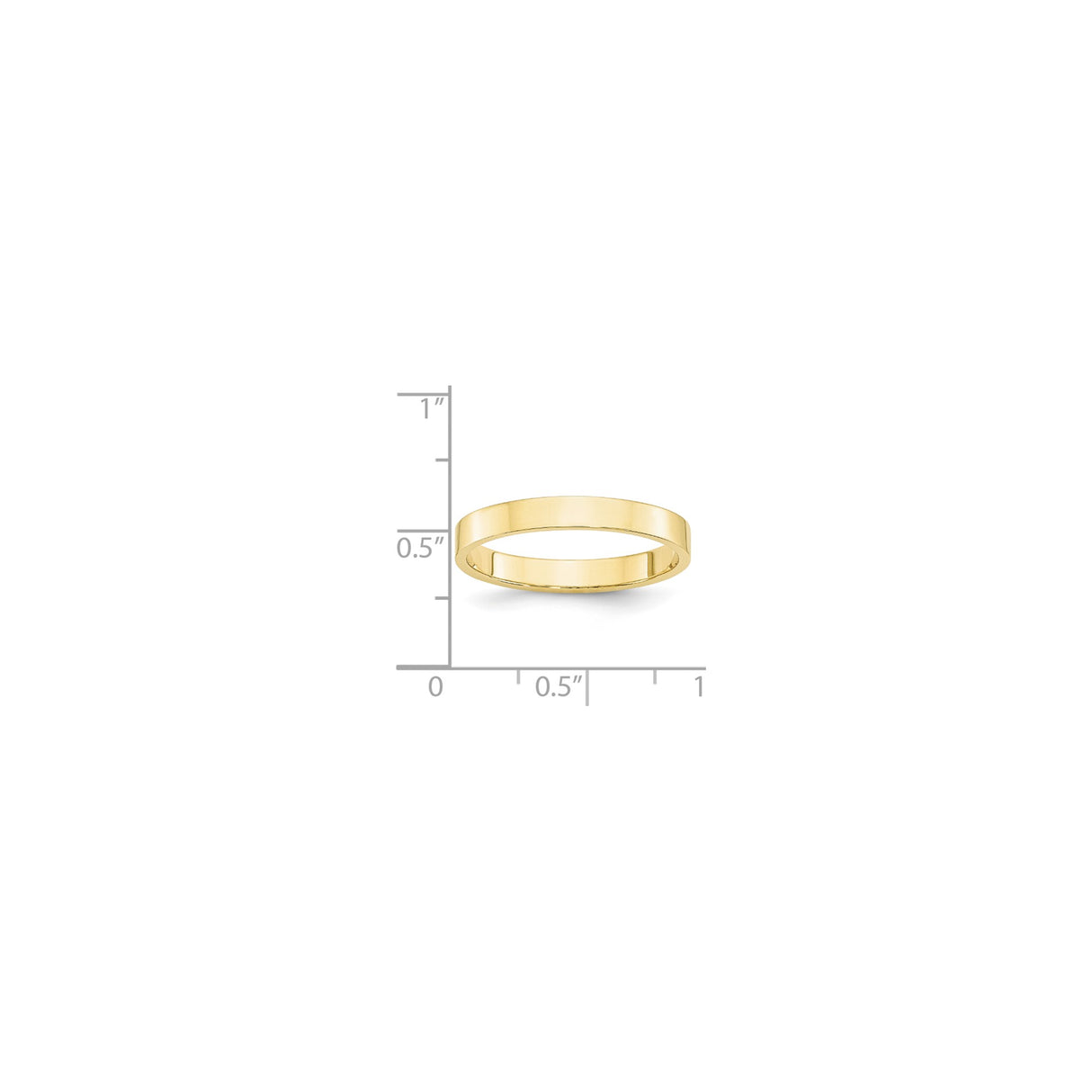 10k Yellow Gold Flat, Lightweight wedding band ring shown for scale