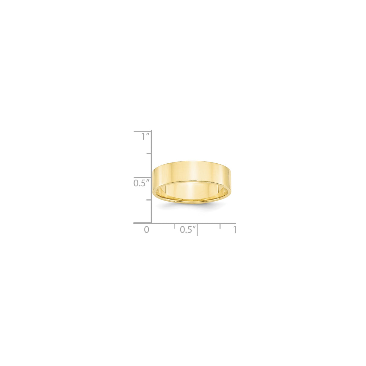 10k Yellow Gold Flat, Lightweight wedding band ring shown for scale