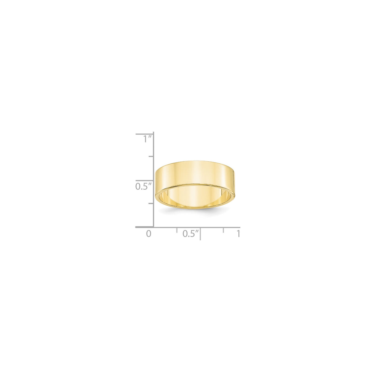 10k Yellow Gold Flat, Lightweight wedding band ring shown for scale
