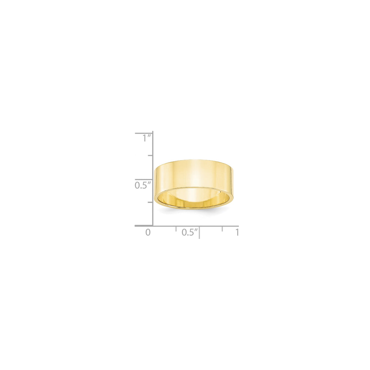 10k Yellow Gold Flat, Lightweight wedding band ring shown for scale