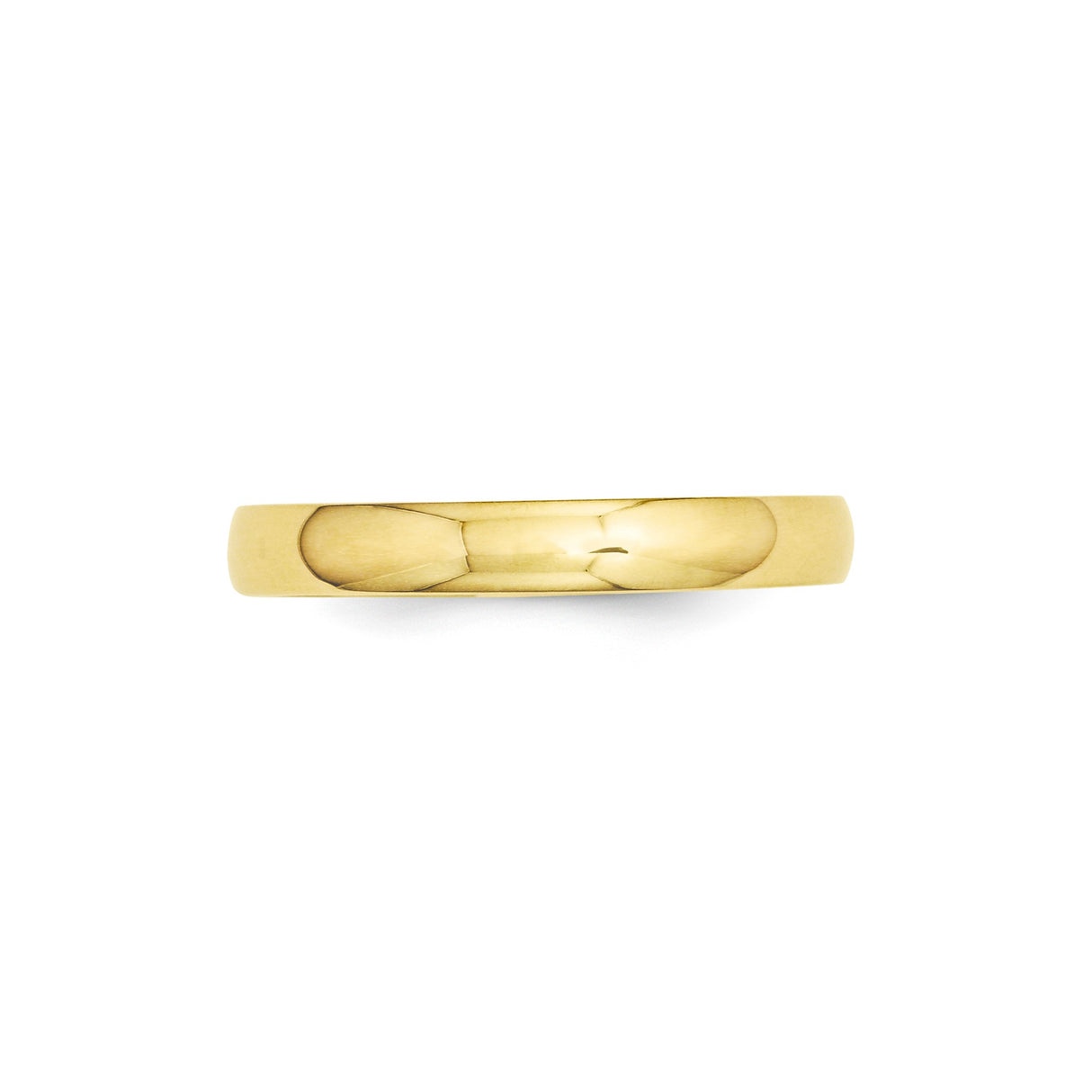 10k Yellow Gold Domed wedding band ring detail view