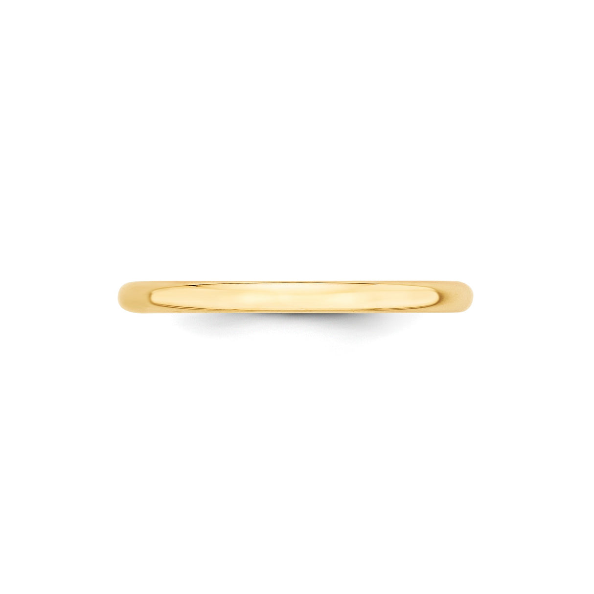 10k Yellow Gold Domed, Lightweight wedding band ring detail view