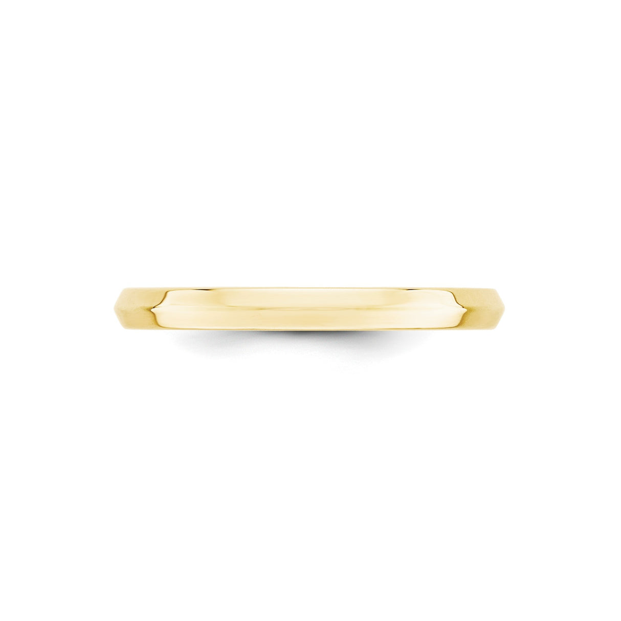 10k Yellow Gold Knife Edge, Comfort Fit wedding band ring detail view