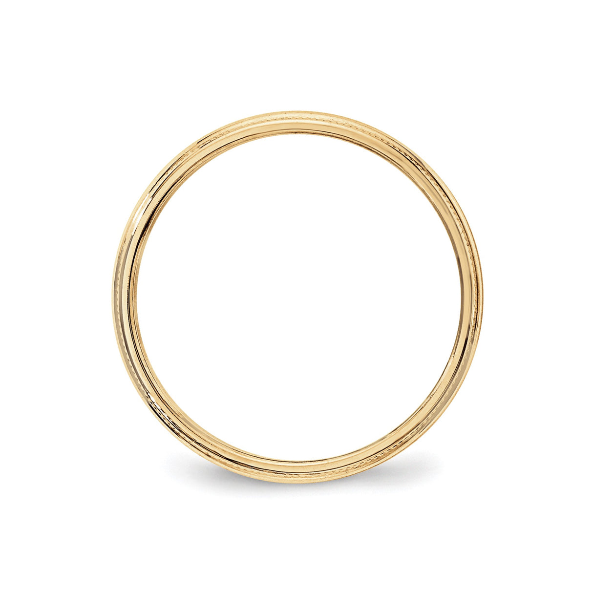 10k Yellow Gold Milgrain, Domed wedding band ring alternate angle