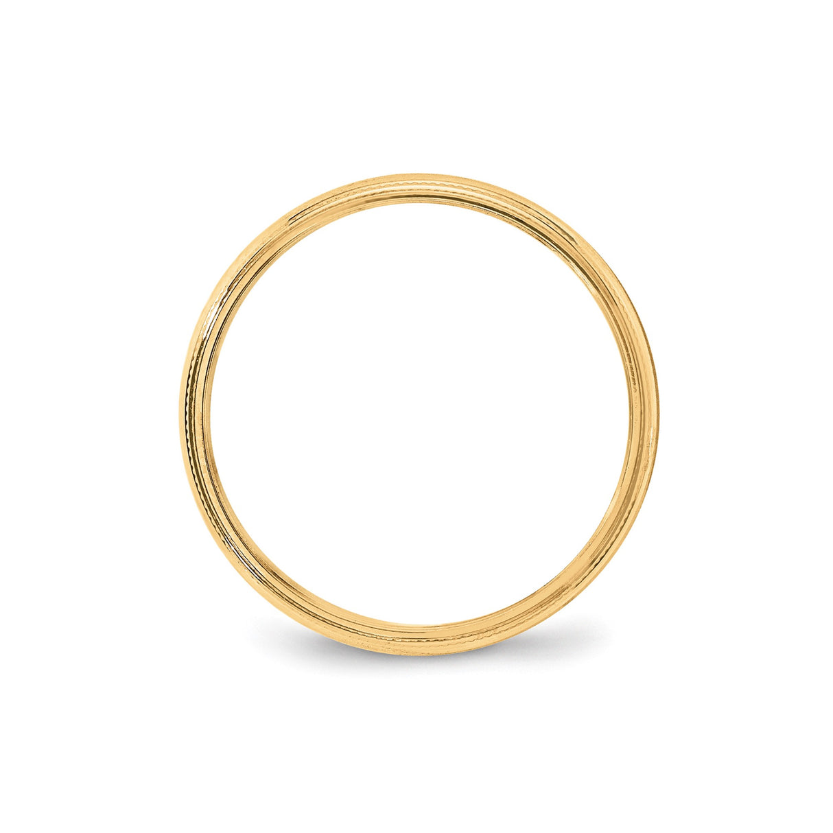 10k Yellow Gold Milgrain, Domed wedding band ring alternate angle