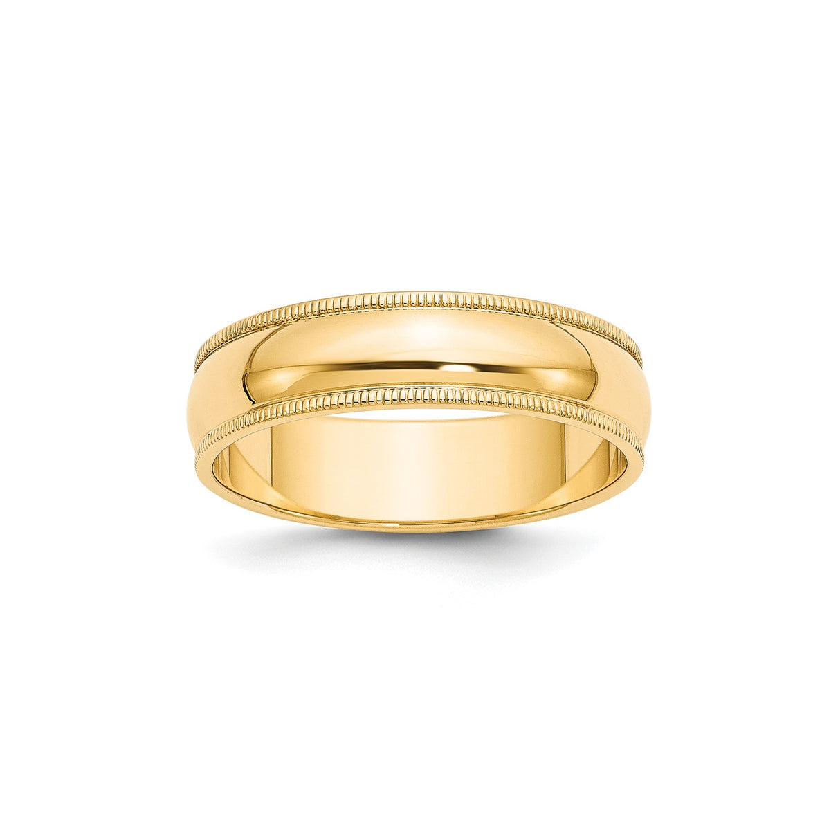 10k Yellow Gold Milgrain, Domed wedding band ring