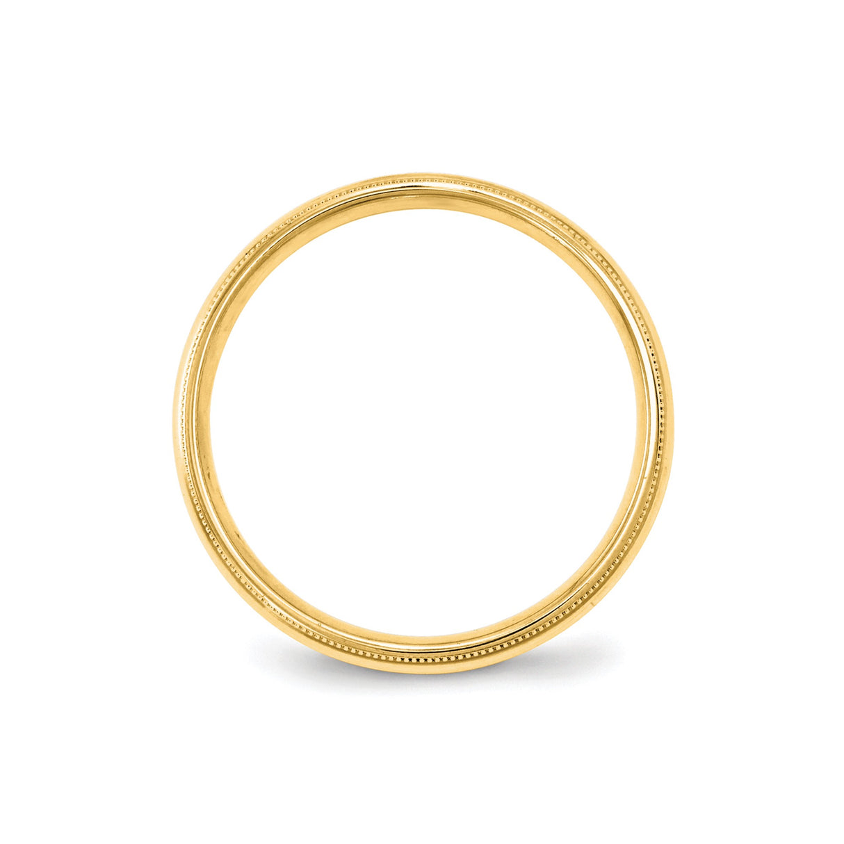 10k Yellow Gold Milgrain, Comfort Fit wedding band ring detail view