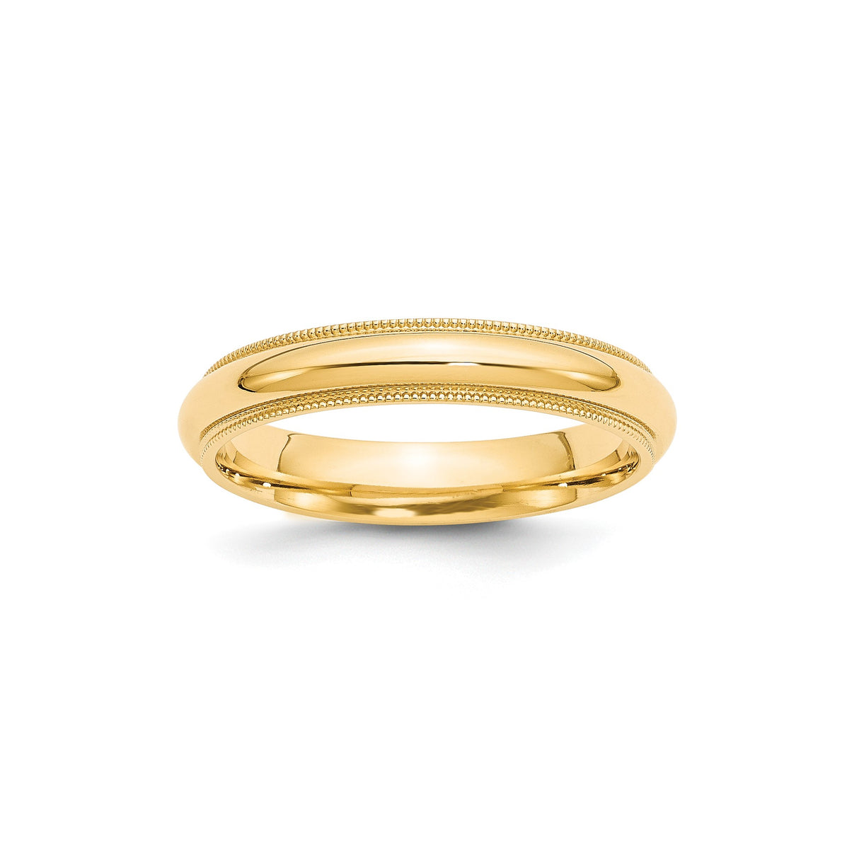 10k Yellow Gold Milgrain, Comfort Fit wedding band ring