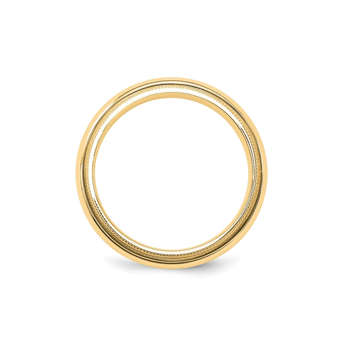 10k Yellow Gold Milgrain, Comfort Fit wedding band ring alternate angle
