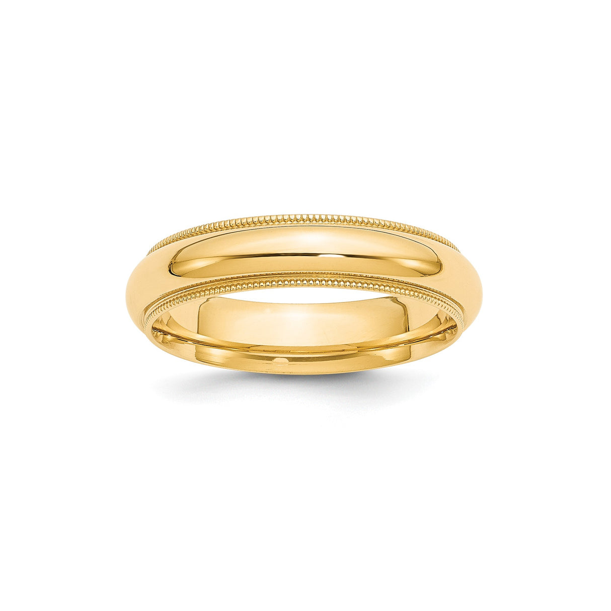 10k Yellow Gold Milgrain, Comfort Fit wedding band ring