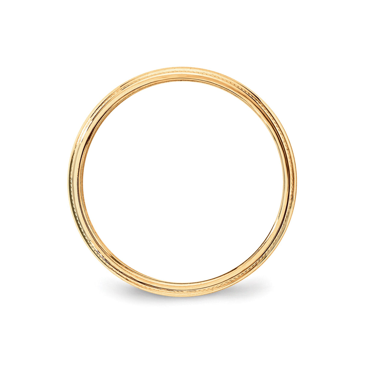 10k Yellow Gold Milgrain, Lightweight wedding band ring alternate angle