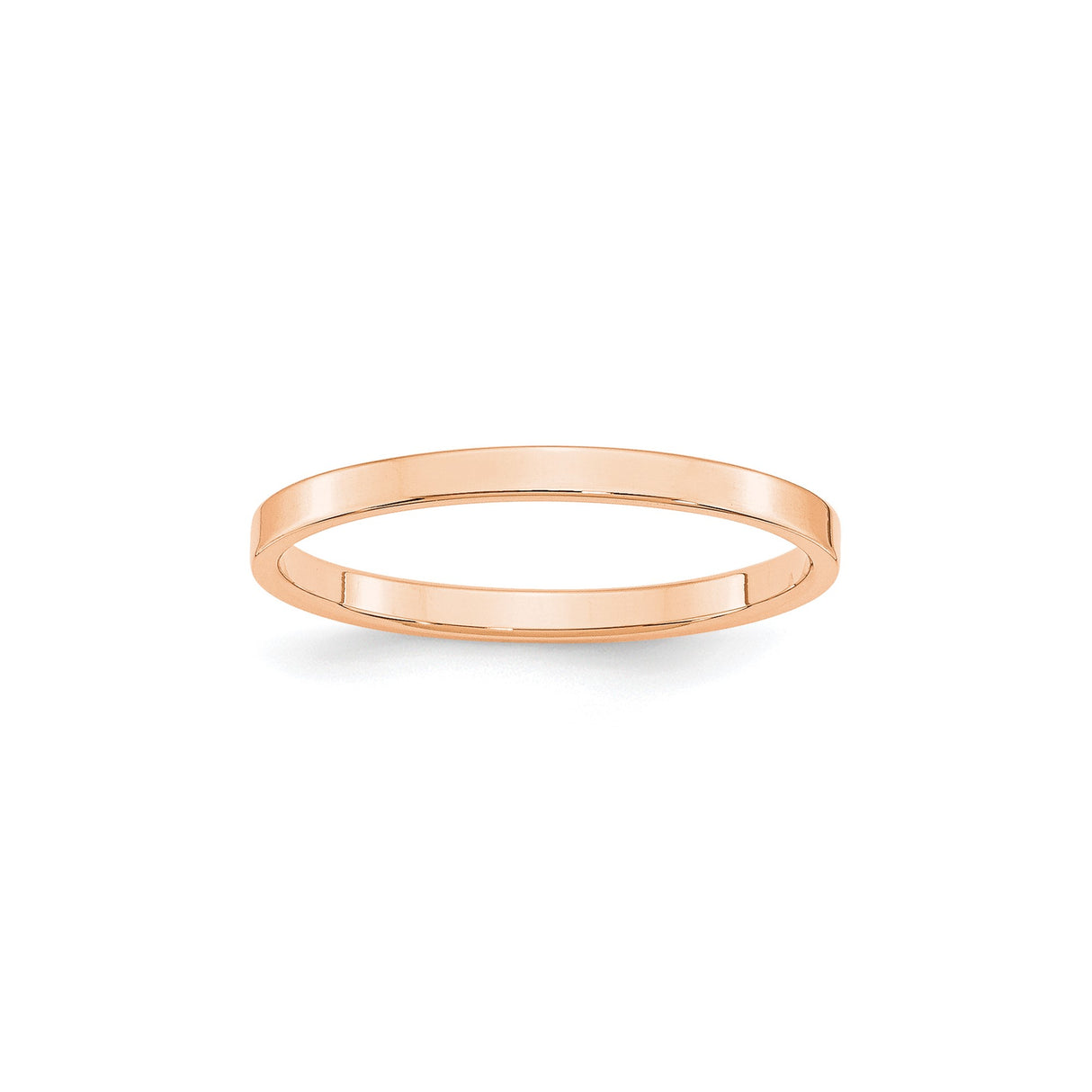 10k Rose Gold Flat, Lightweight wedding band ring