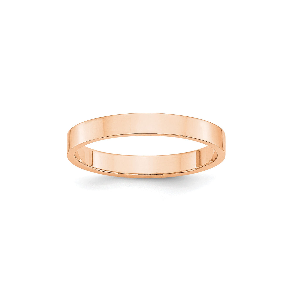 10k Rose Gold Flat, Lightweight wedding band ring