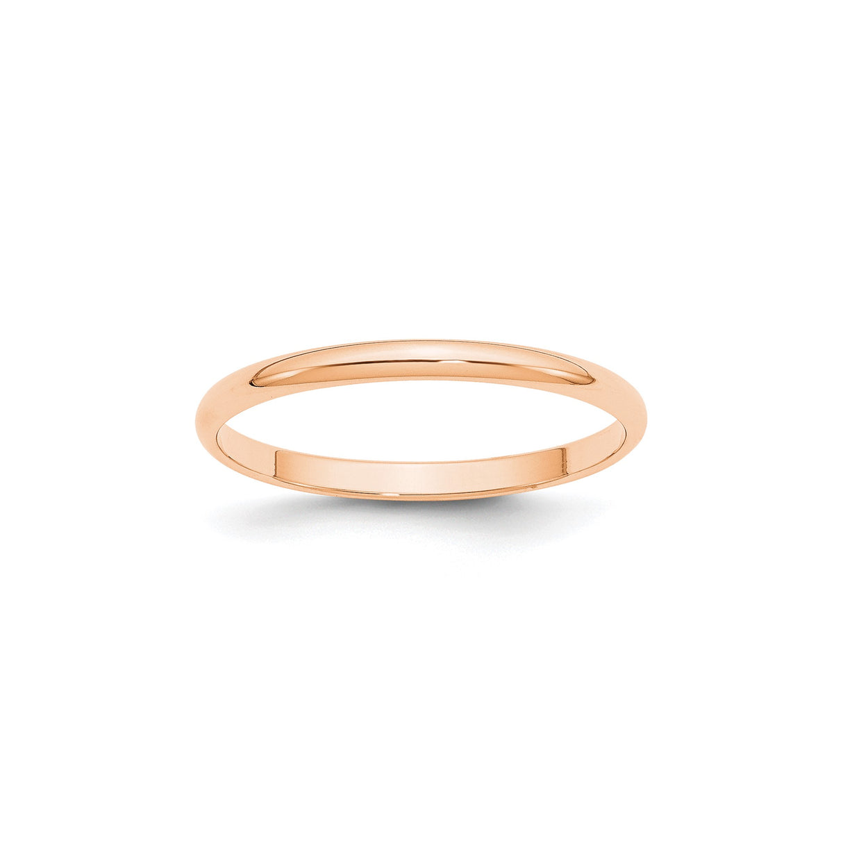 10k Rose Gold Domed, Lightweight wedding band ring