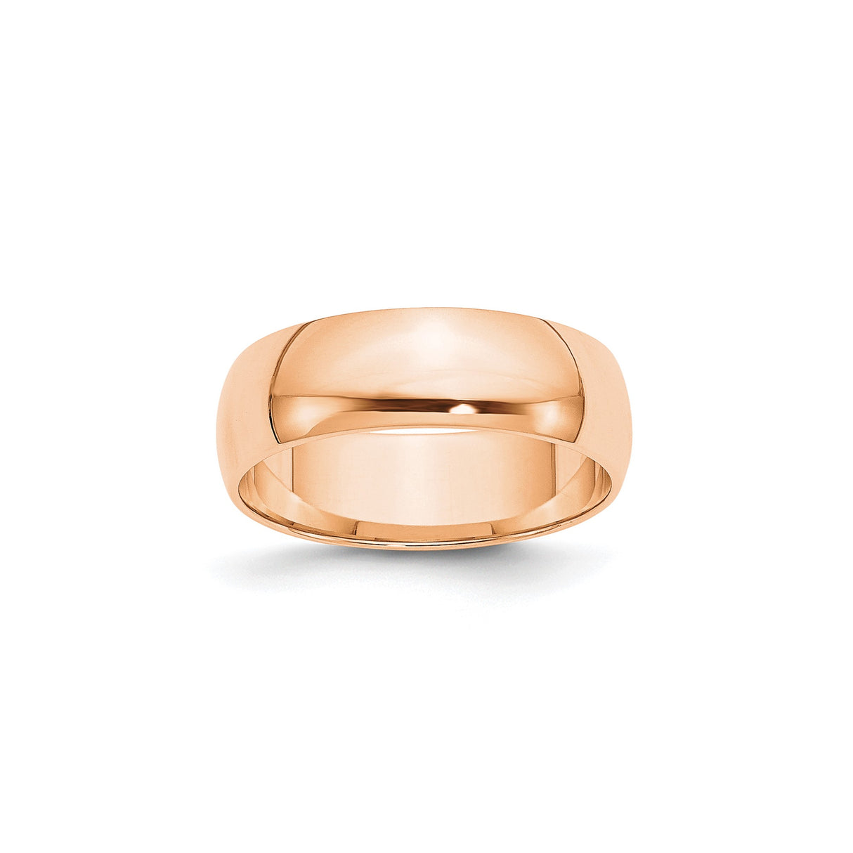 10k Rose Gold Domed, Lightweight wedding band ring