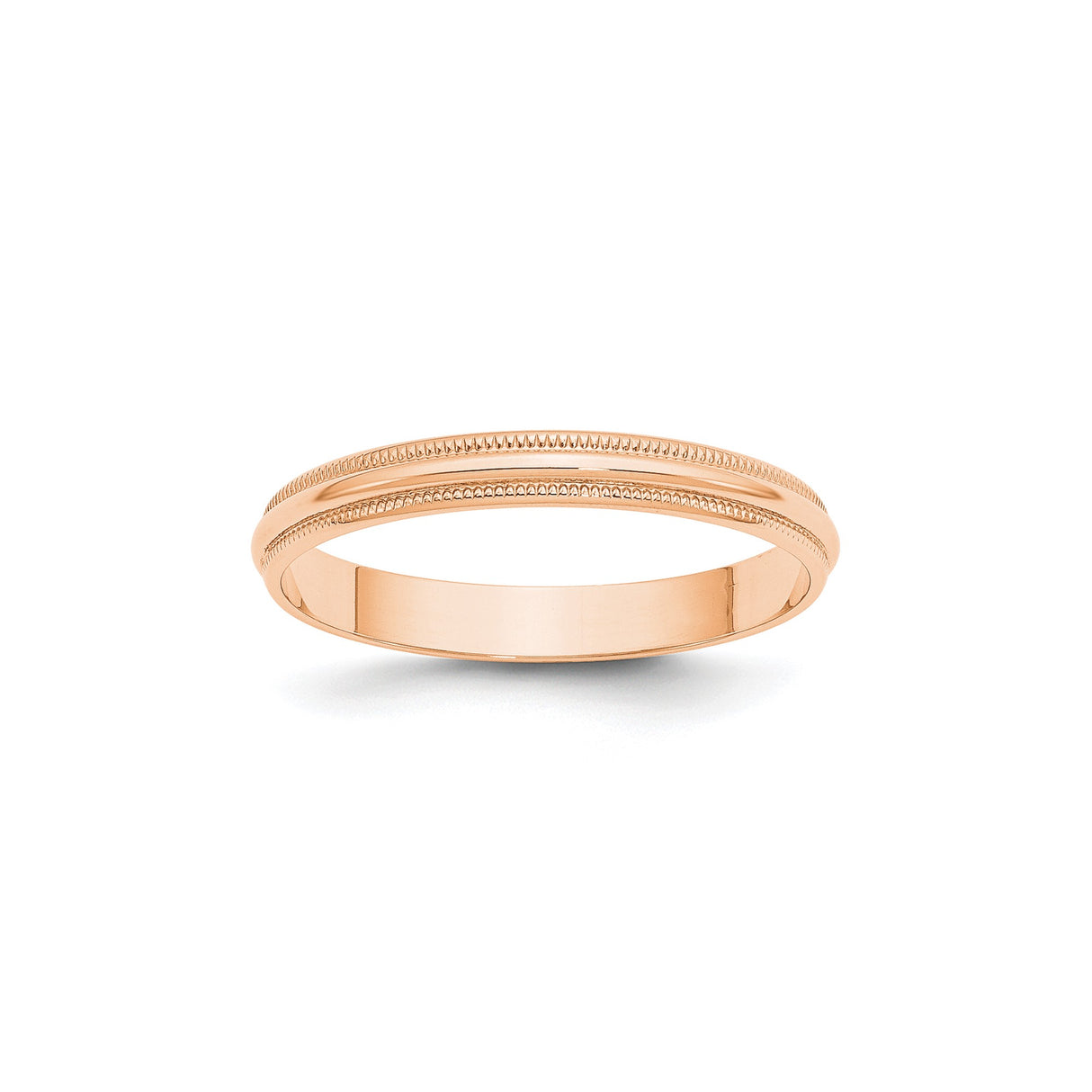 10k Rose Gold Milgrain, Lightweight wedding band ring