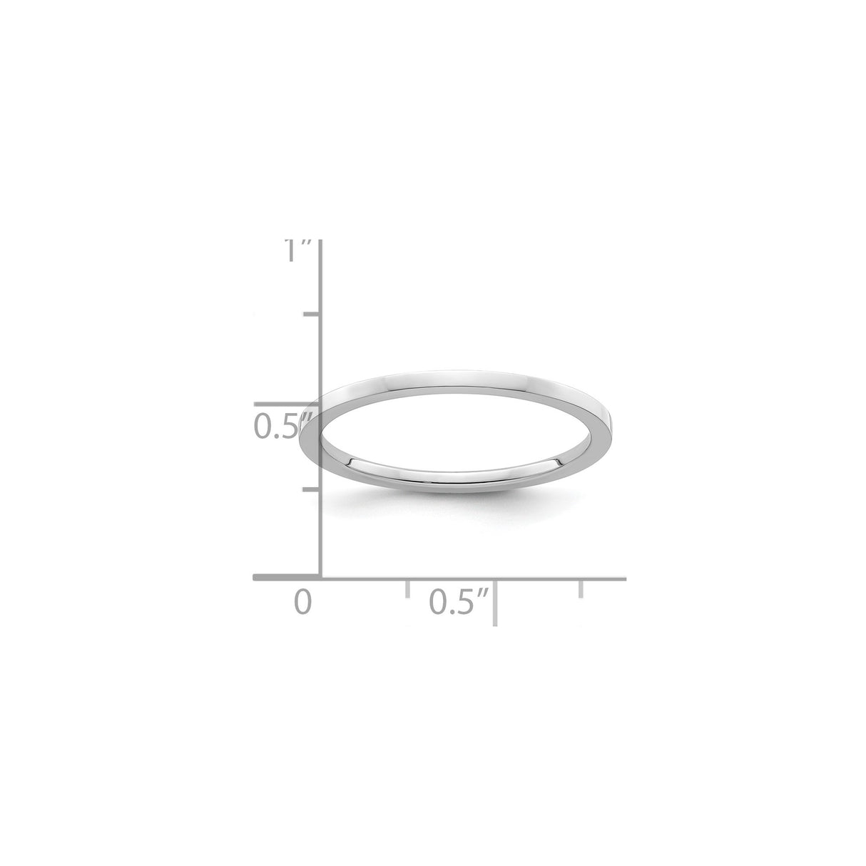 10k White Gold Flat wedding band ring shown for scale